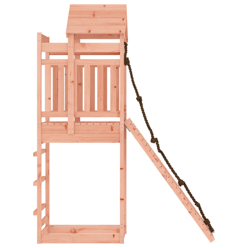 playhouse with climbing wall, rough wood