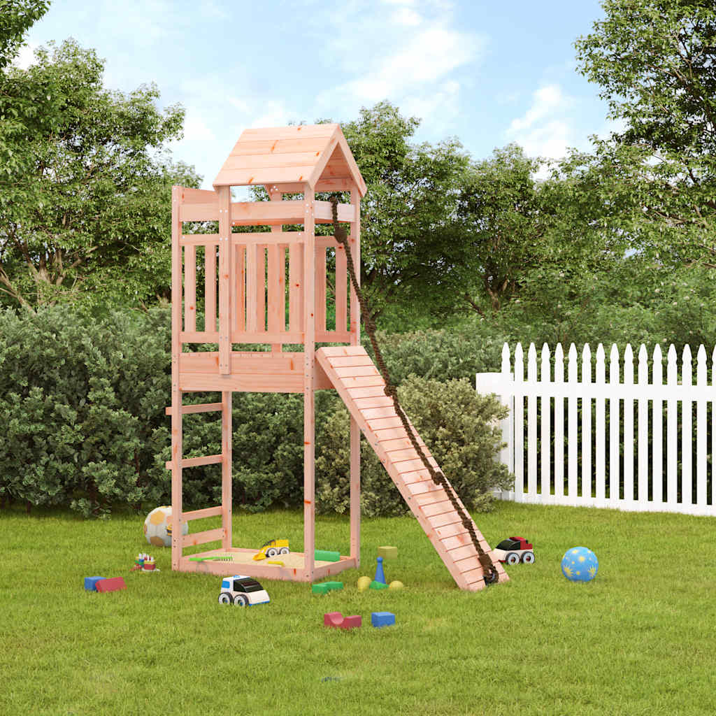 playhouse with climbing wall, rough wood