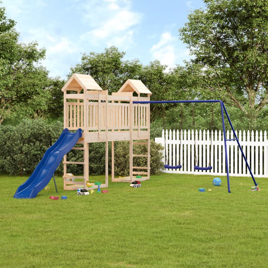 outdoor playground, pine wood