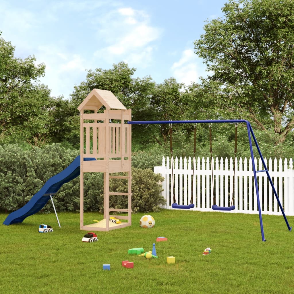 outdoor playground, pine wood