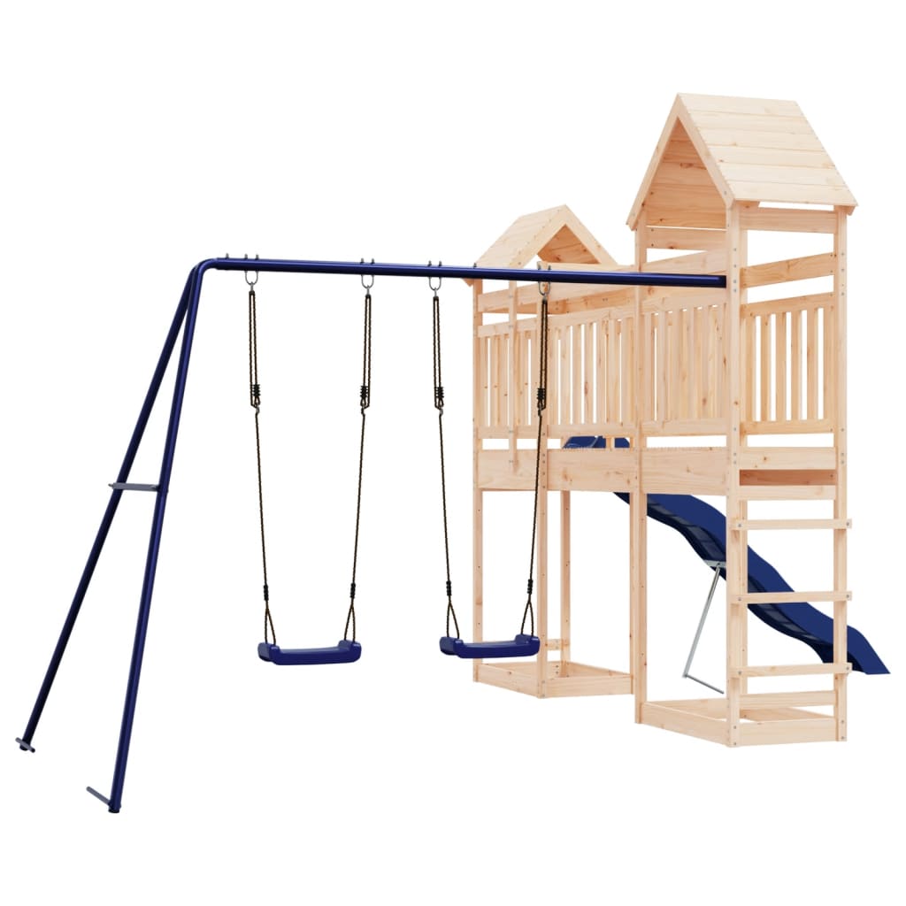 outdoor playground, pine wood