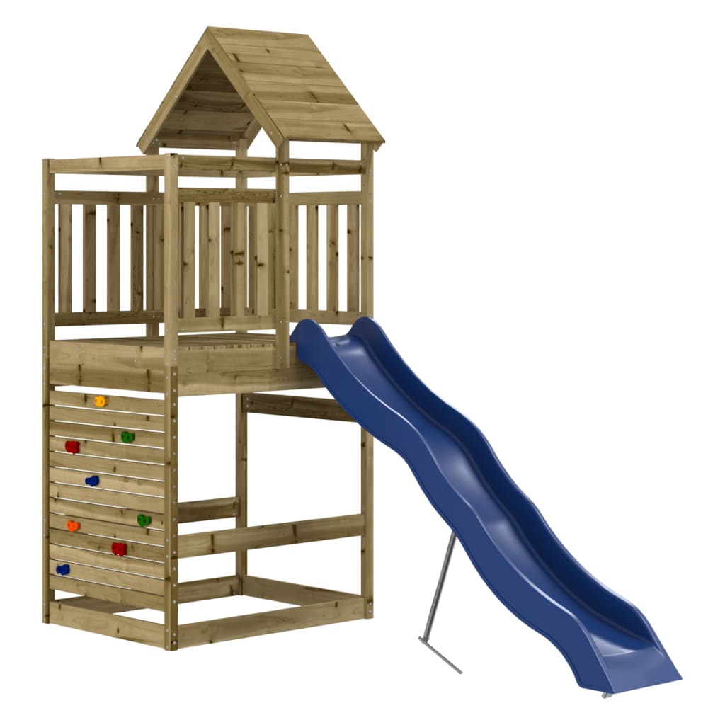 outdoor playground, impregnated pine wood