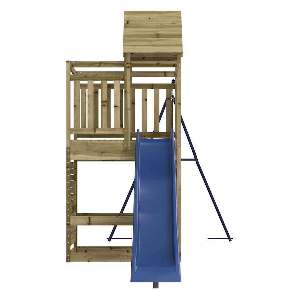 outdoor playground, impregnated pine wood