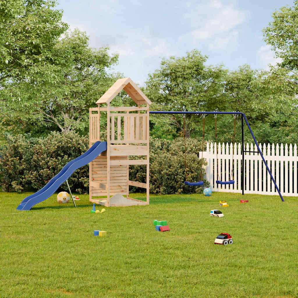 outdoor playground, pine wood