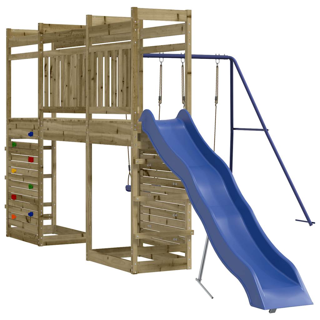 outdoor playground, impregnated pine wood