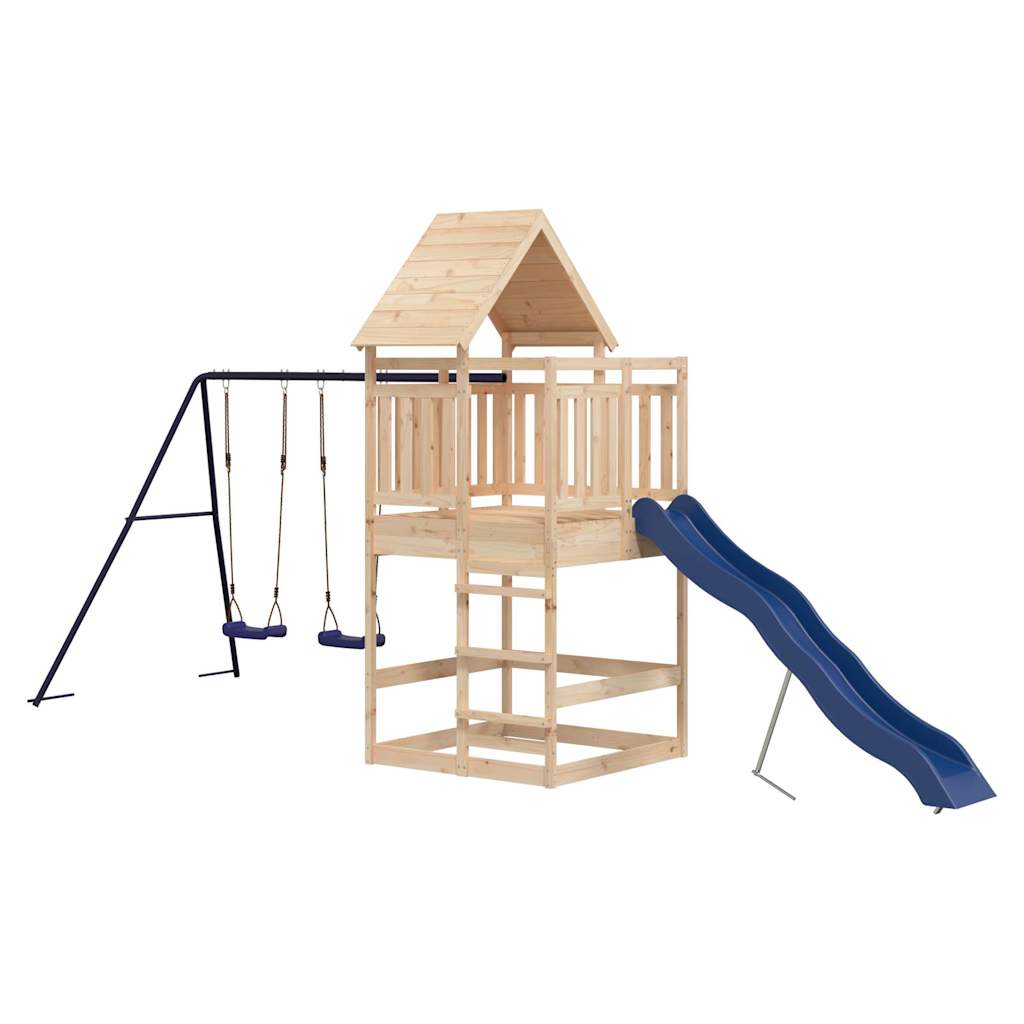 outdoor playground, pine wood