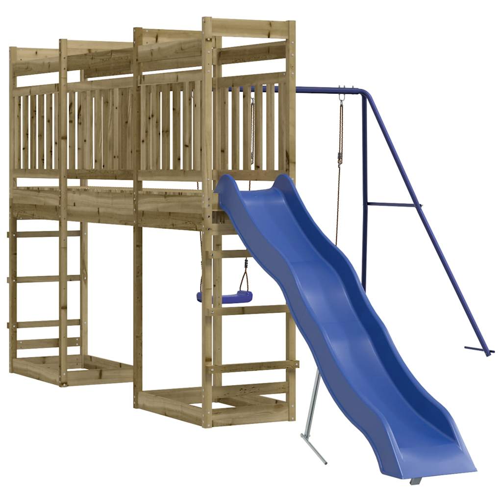 outdoor playground, impregnated pine wood