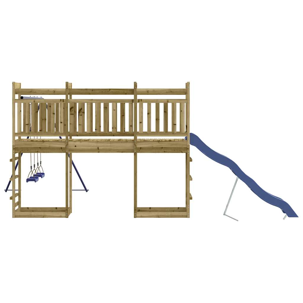 outdoor playground, impregnated pine wood