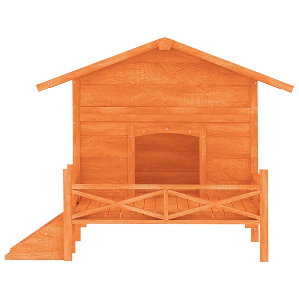 dog kennel, brown, 159 x 120 x 88.5 cm, pine wood