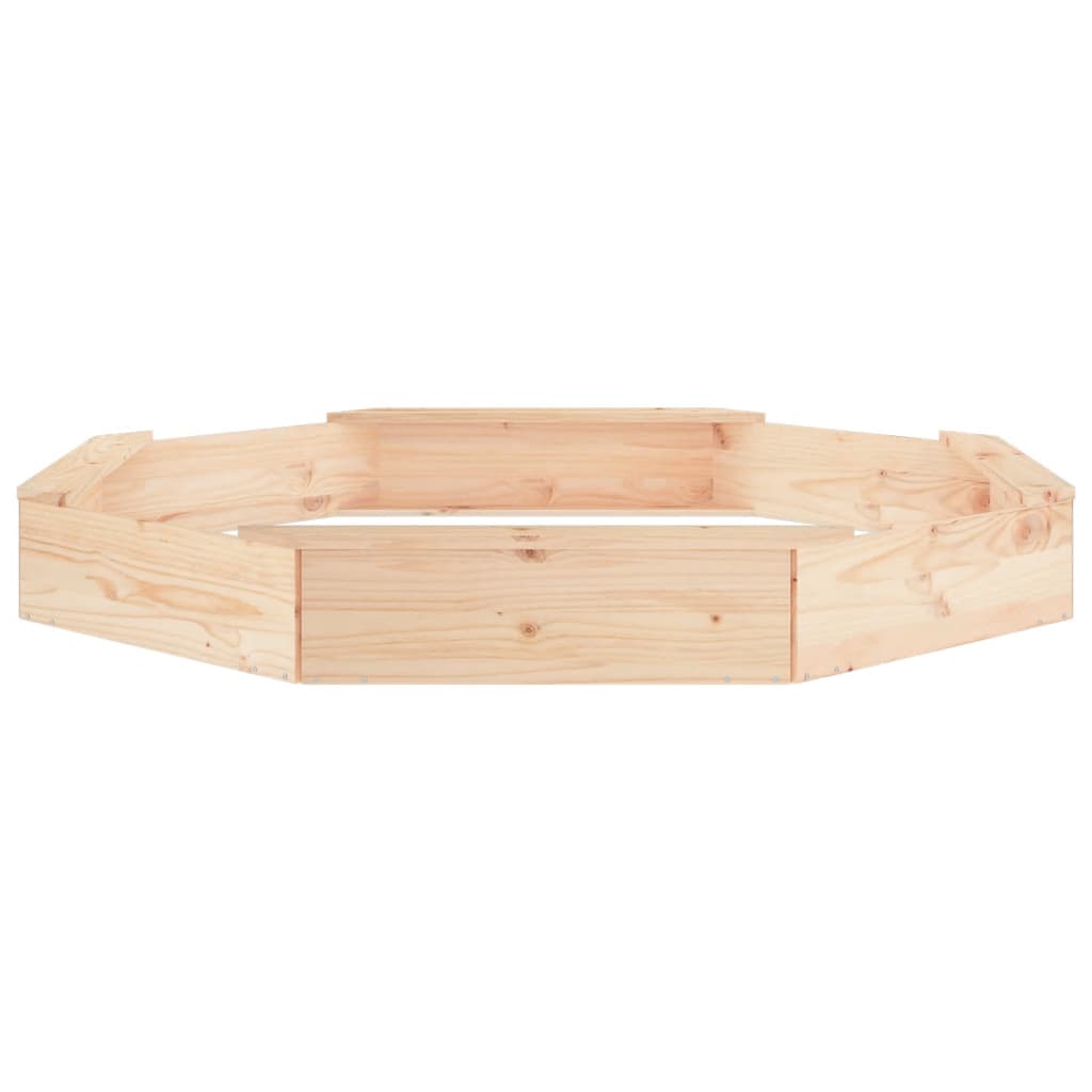 sandbox with seats, octagonal, pine wood