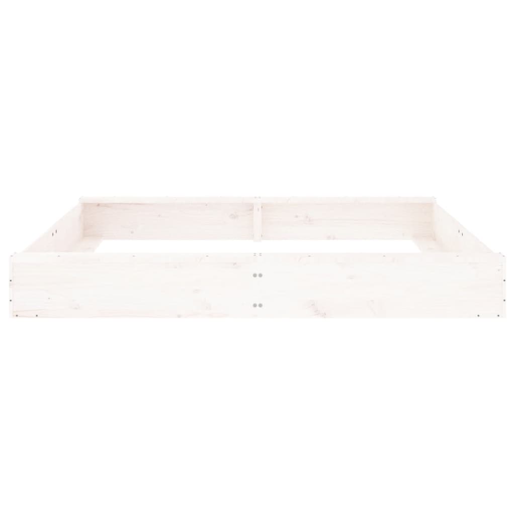 sandbox with seats, white, square, pine wood