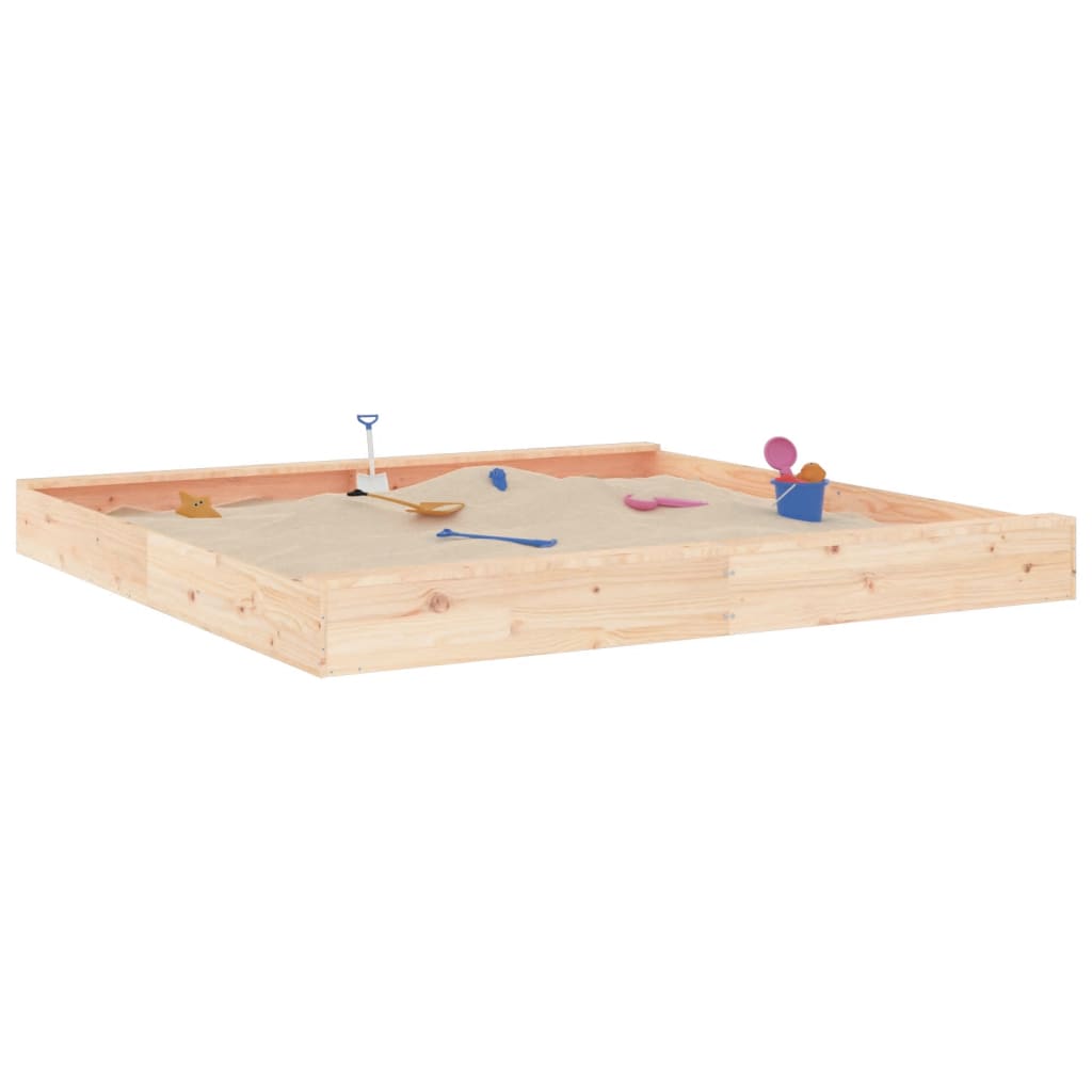 sandbox with seats, square, pine wood