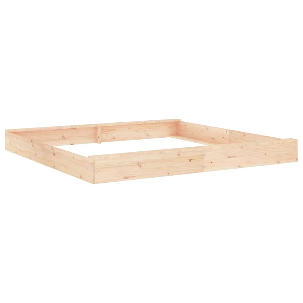 sandbox with seats, square, pine wood