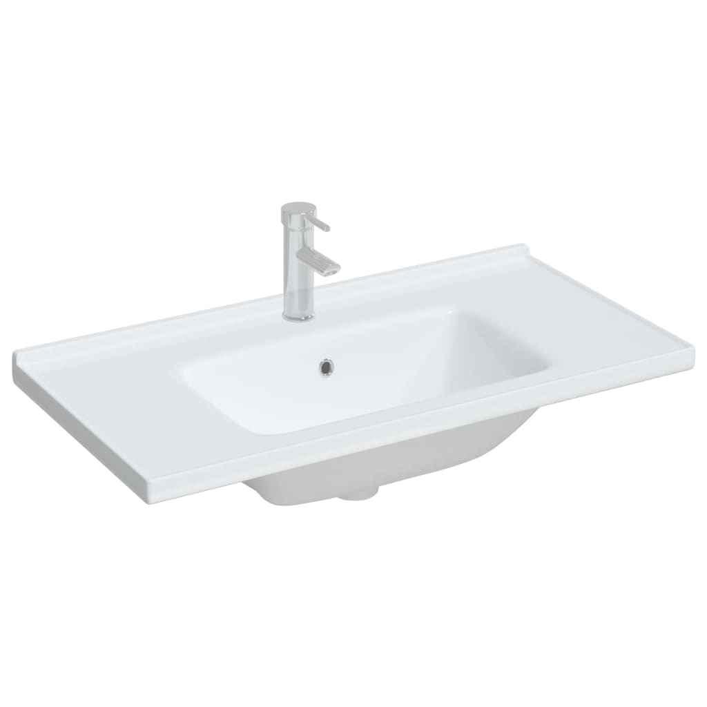 bathroom sink, white, 91.5x48x19.5 cm, square, ceramic