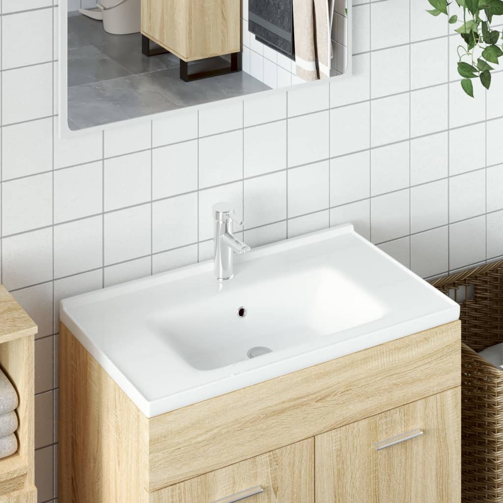 bathroom sink, white, 91.5x48x19.5 cm, square, ceramic