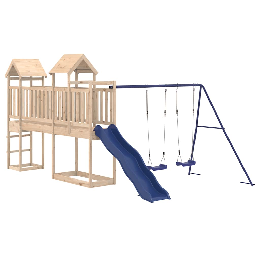 outdoor playground, pine wood