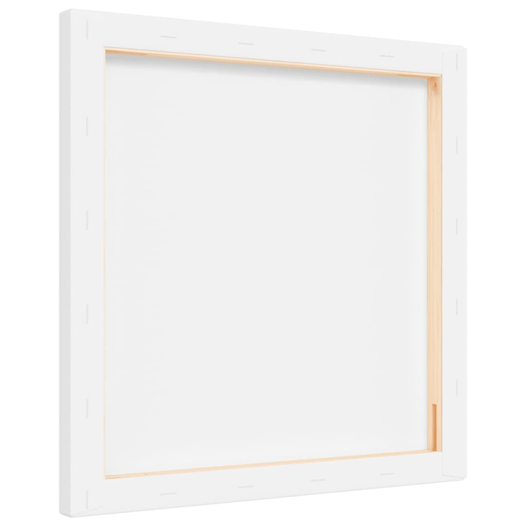 stretched canvases 12 pcs, white, fabric and pine wood