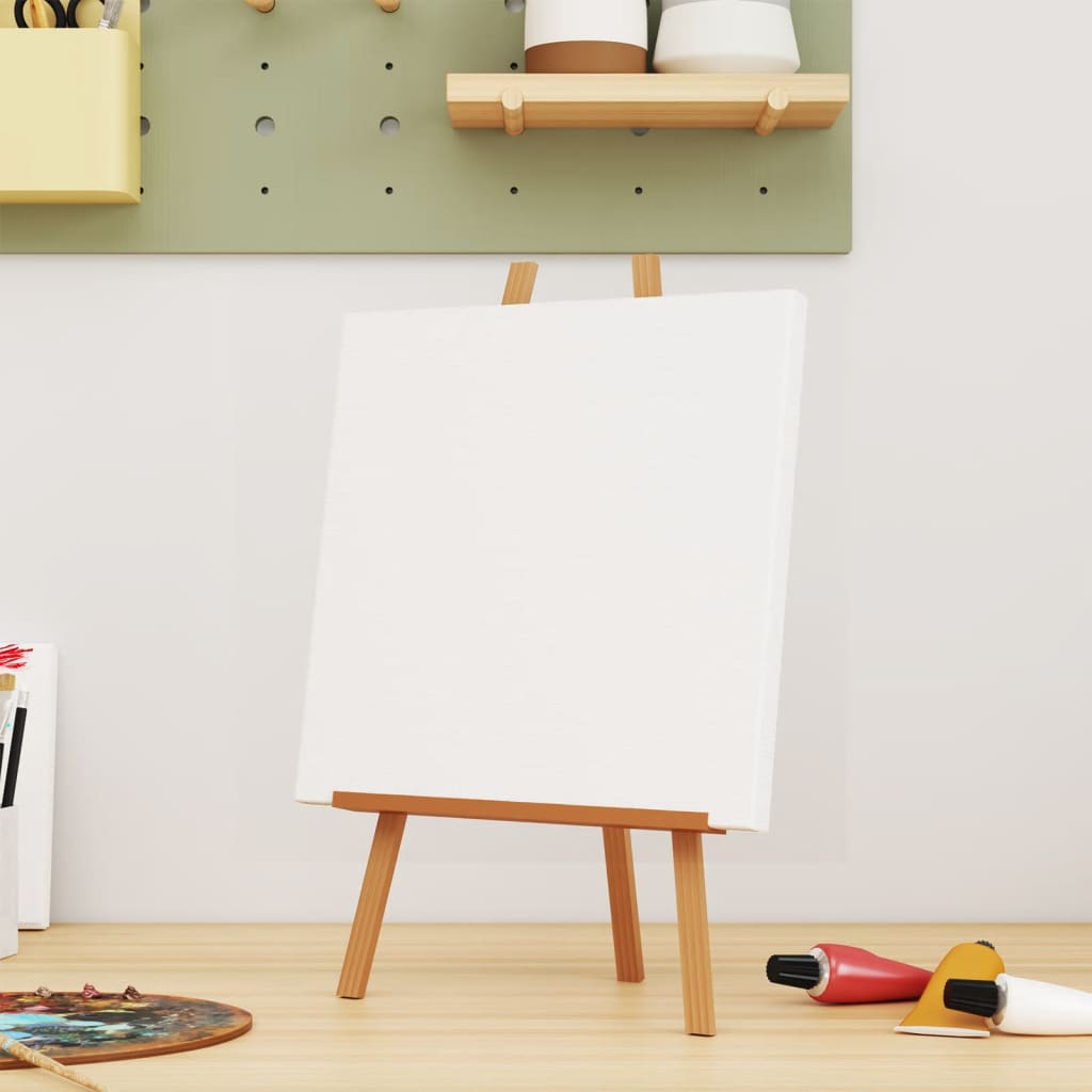 stretched canvases 12 pcs, white, fabric and pine wood