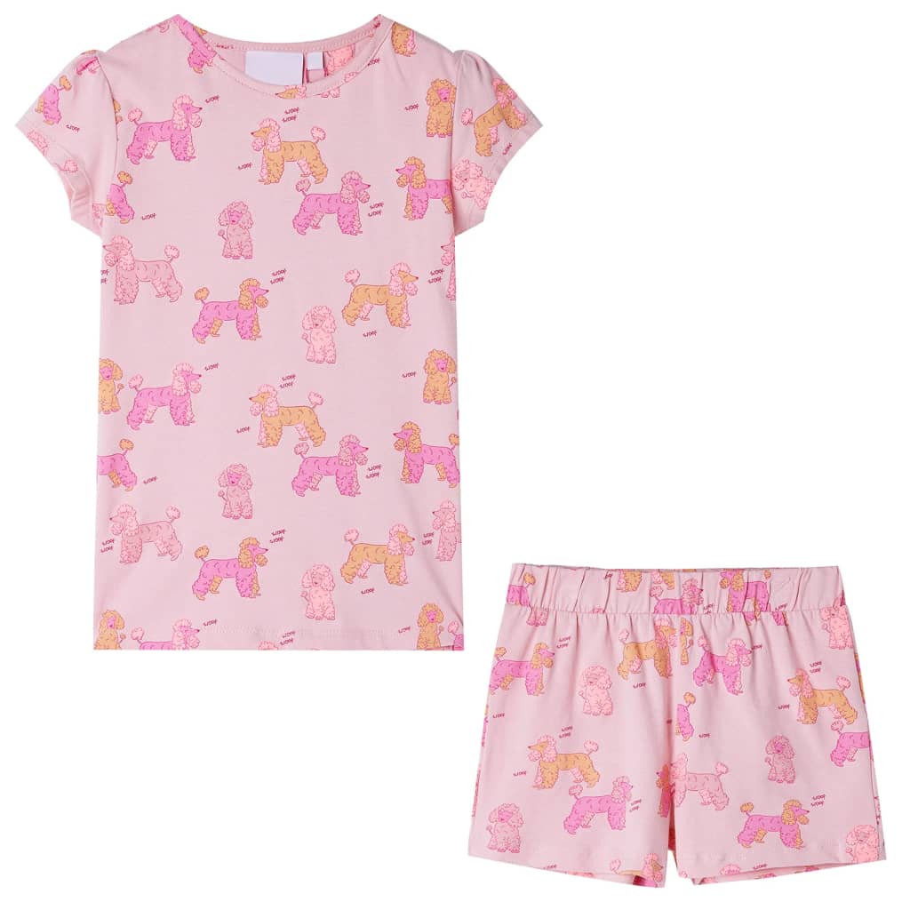 Children's pajamas, short sleeves, light pink, 92