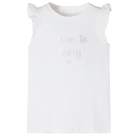 Children's T-shirt with ruffles, white, 116