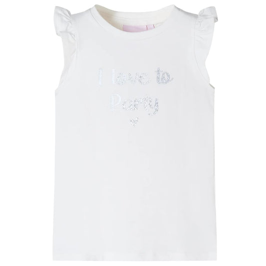 Children's T-shirt with ruffles, white, 140