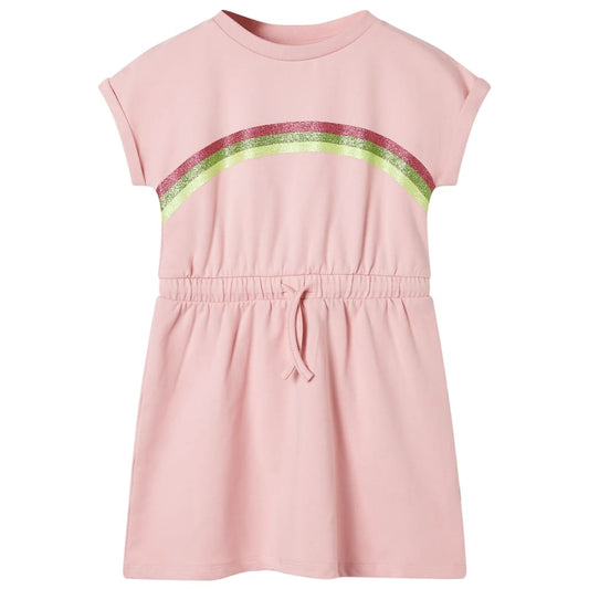 Children's dress with drawstring, light pink, 92