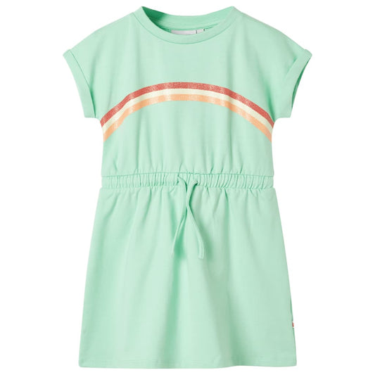 Children's dress with drawstring, bright green, 92