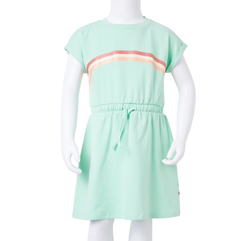 Children's dress with drawstring, bright green, 116