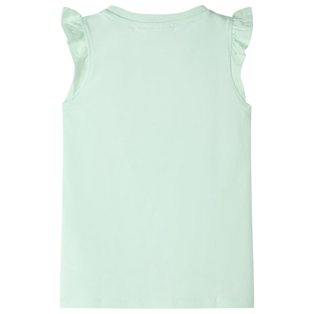 Children's T-shirt with ruffles, soft green, 92