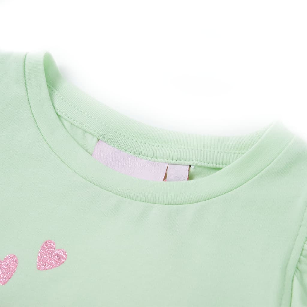 Children's T-shirt with ruffles, soft green, 92