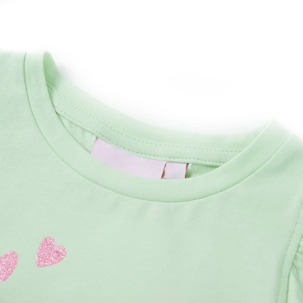 Children's T-shirt with ruffles, soft green, 104