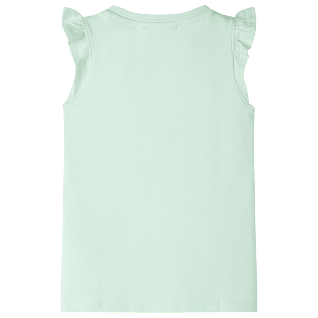 Children's T-shirt with ruffles, soft green, 116