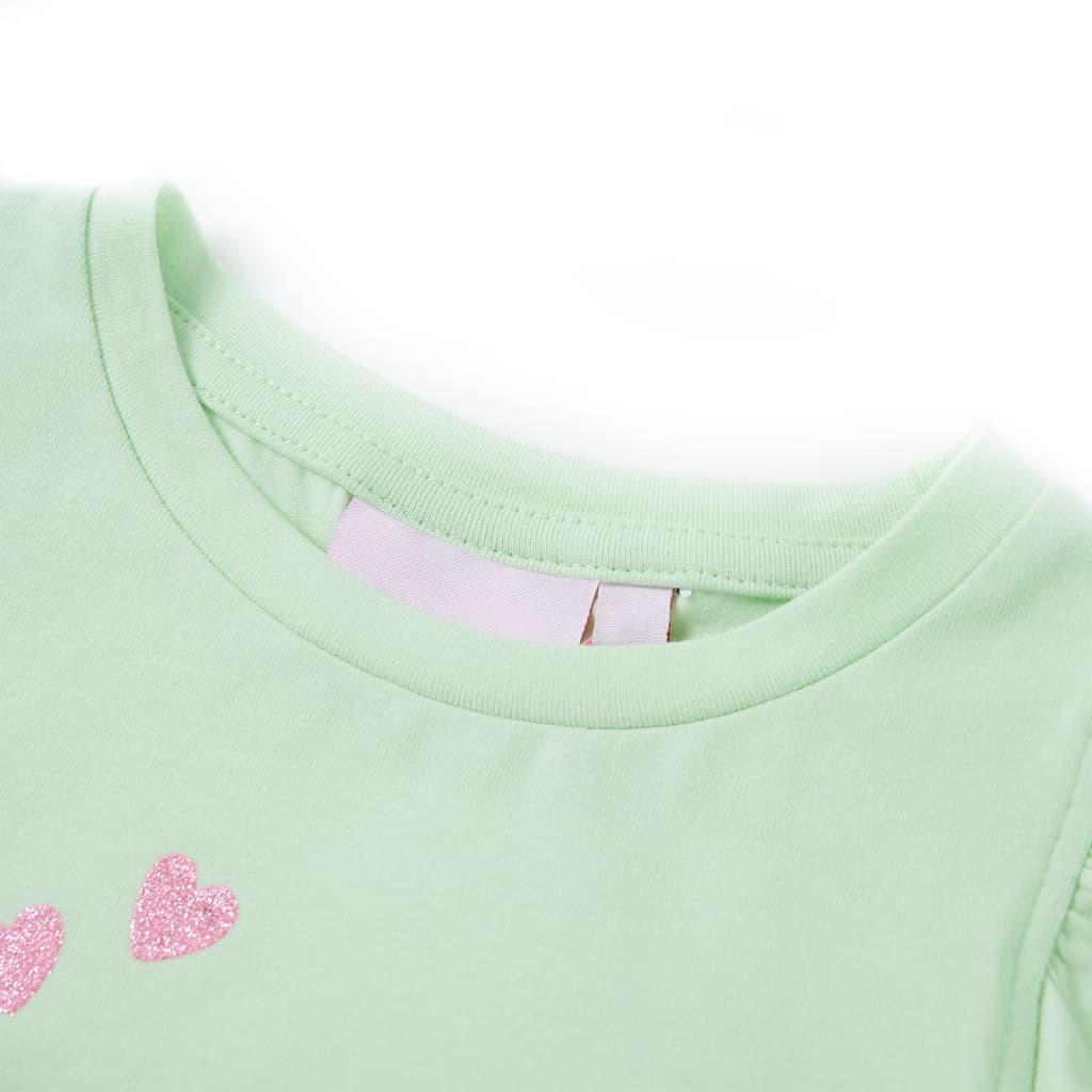 Children's T-shirt with ruffles, soft green, 116