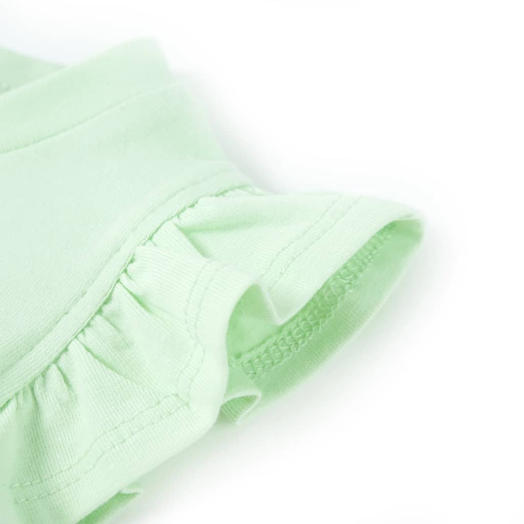 Children's T-shirt with ruffles, soft green, 116