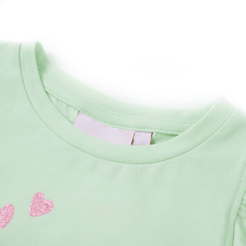 Children's T-shirt with ruffles, soft green, 128