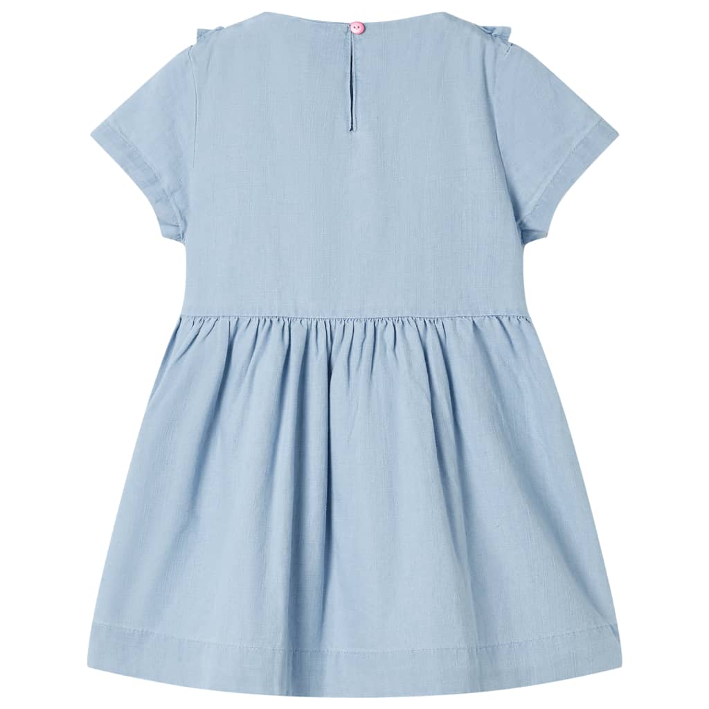 Children's ruffled dress, light blue, 104