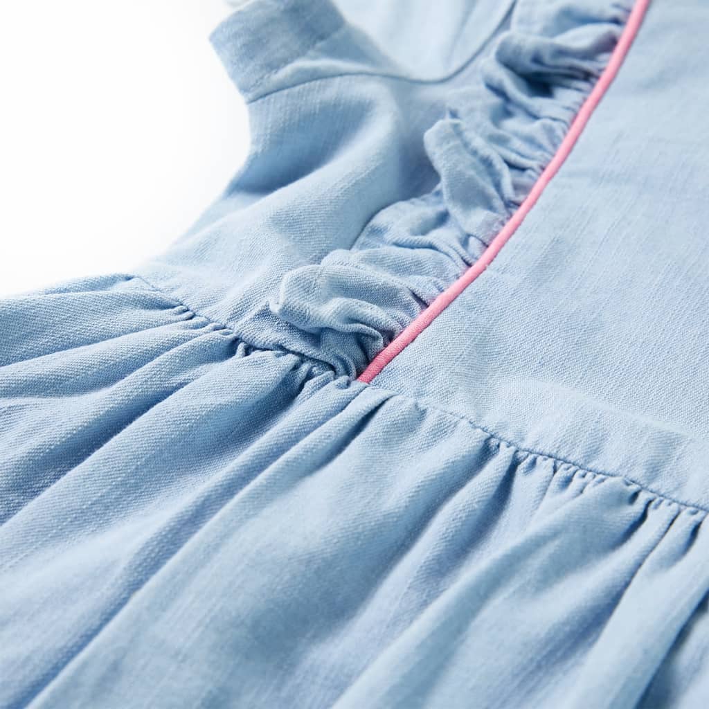 Children's ruffled dress, light blue, 104