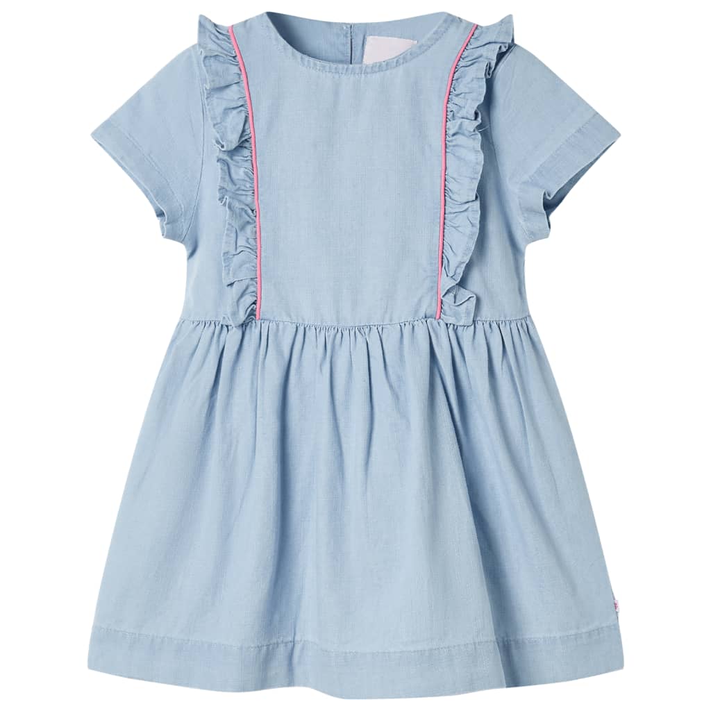 Children's ruffled dress, light blue, 128