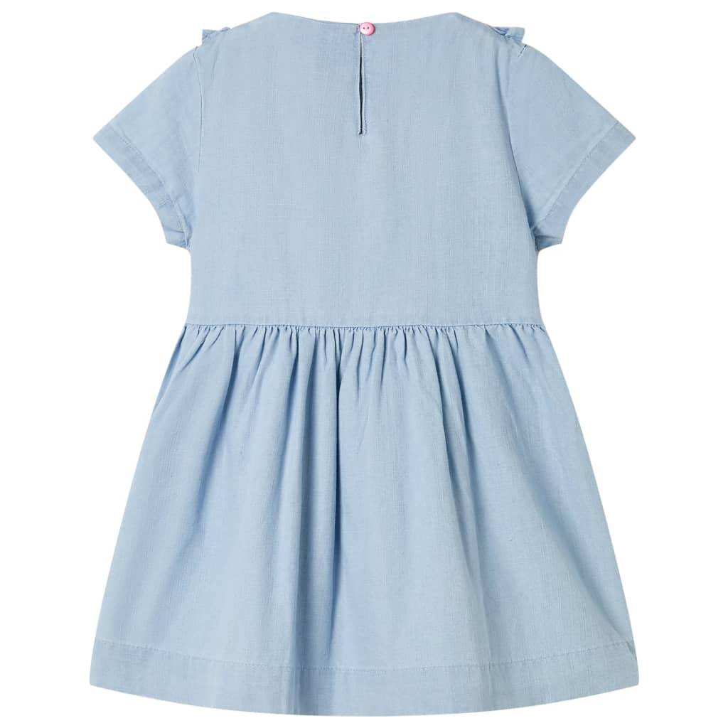 Children's ruffled dress, light blue, 128