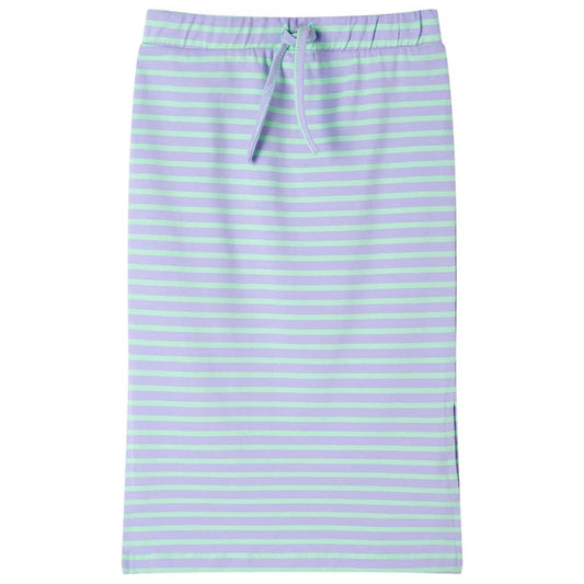 Children's straight striped skirt, bright mint green, 140