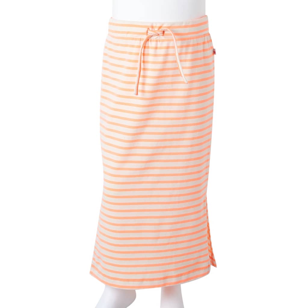 Children's straight skirt with stripes fluorescent orange 116