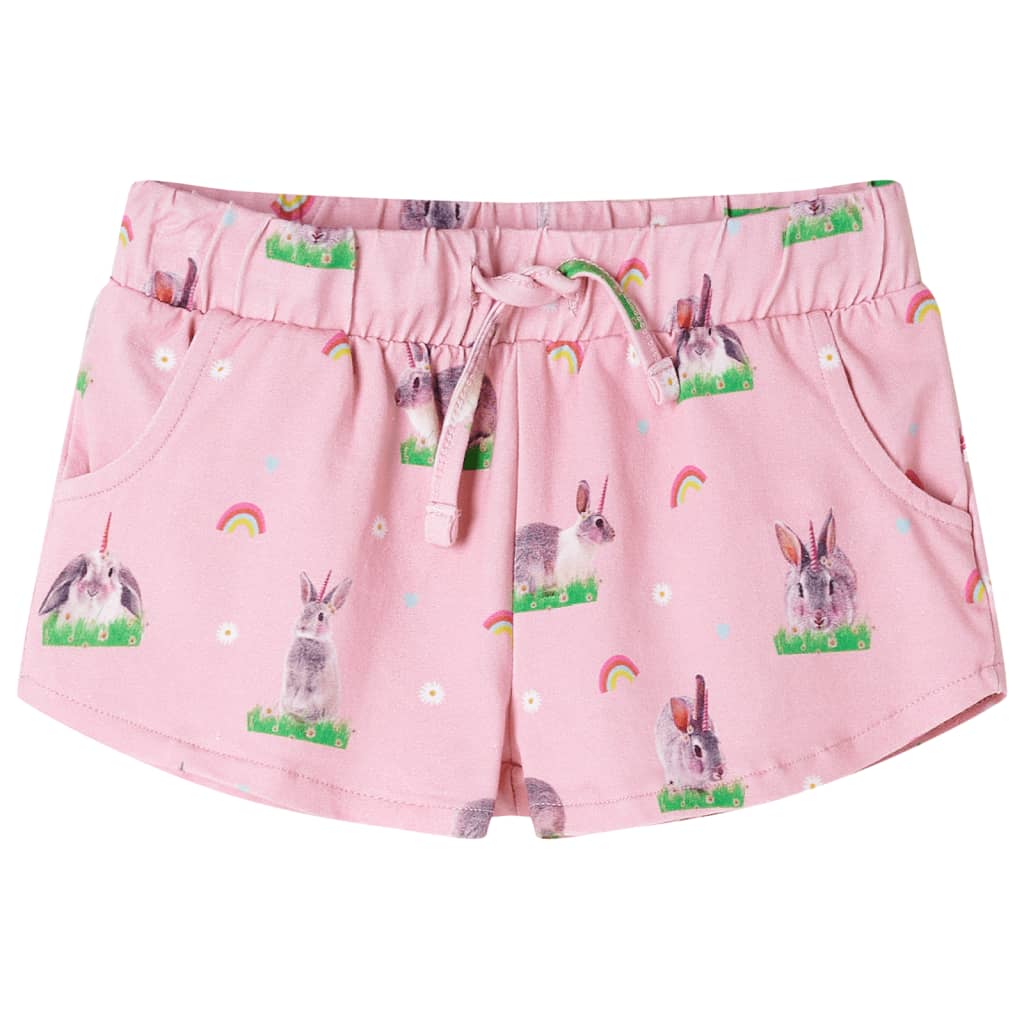 Children's shorts with drawstring, light pink, 116