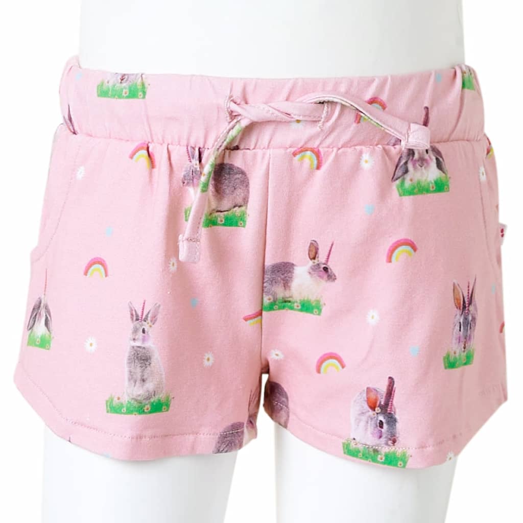 Children's shorts with drawstring, light pink, 116