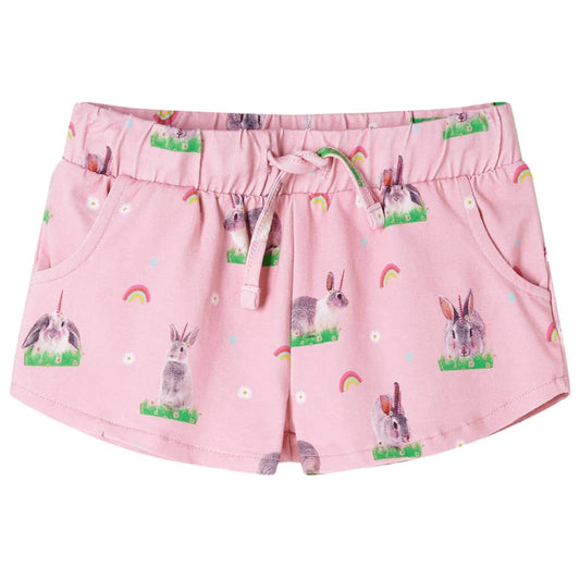 Children's shorts with drawstring, light pink, 128