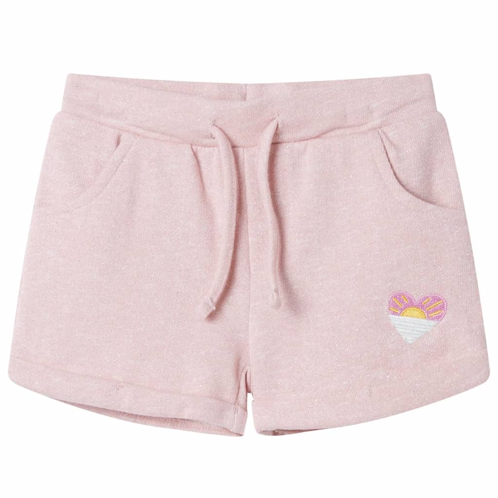 Children's shorts with drawstring, pale pink, 104