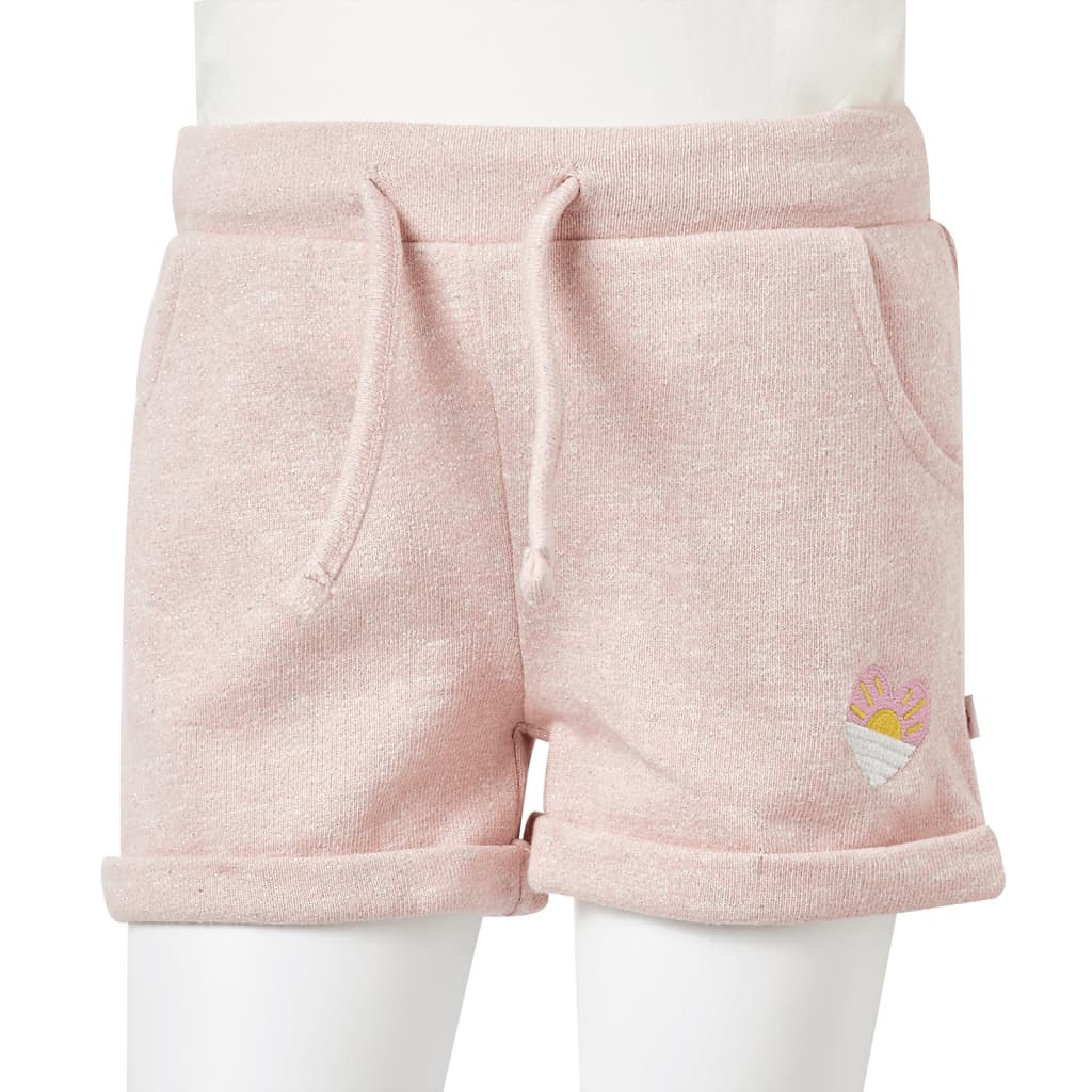 Children's shorts with drawstring, pale pink, 104