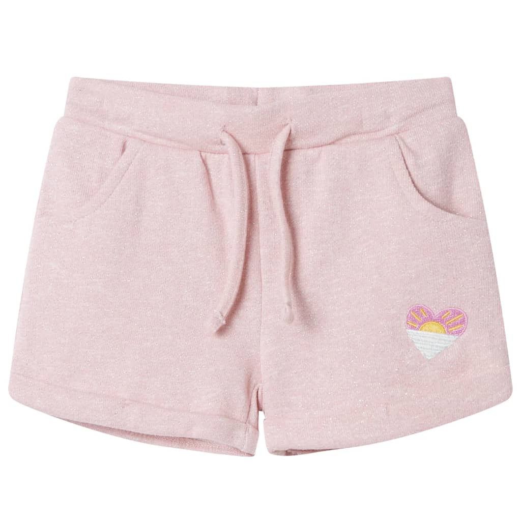 Children's shorts with drawstring, pale pink, 140