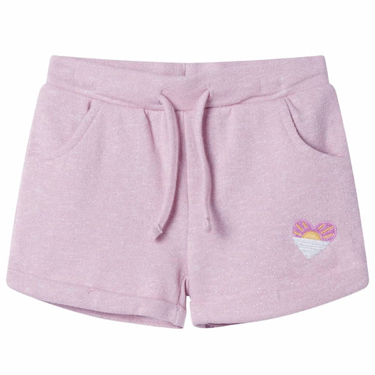 Children's shorts with drawstring, pale pink, 128