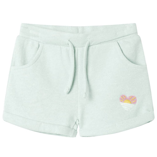 Children's shorts with drawstring, light mint green, 92