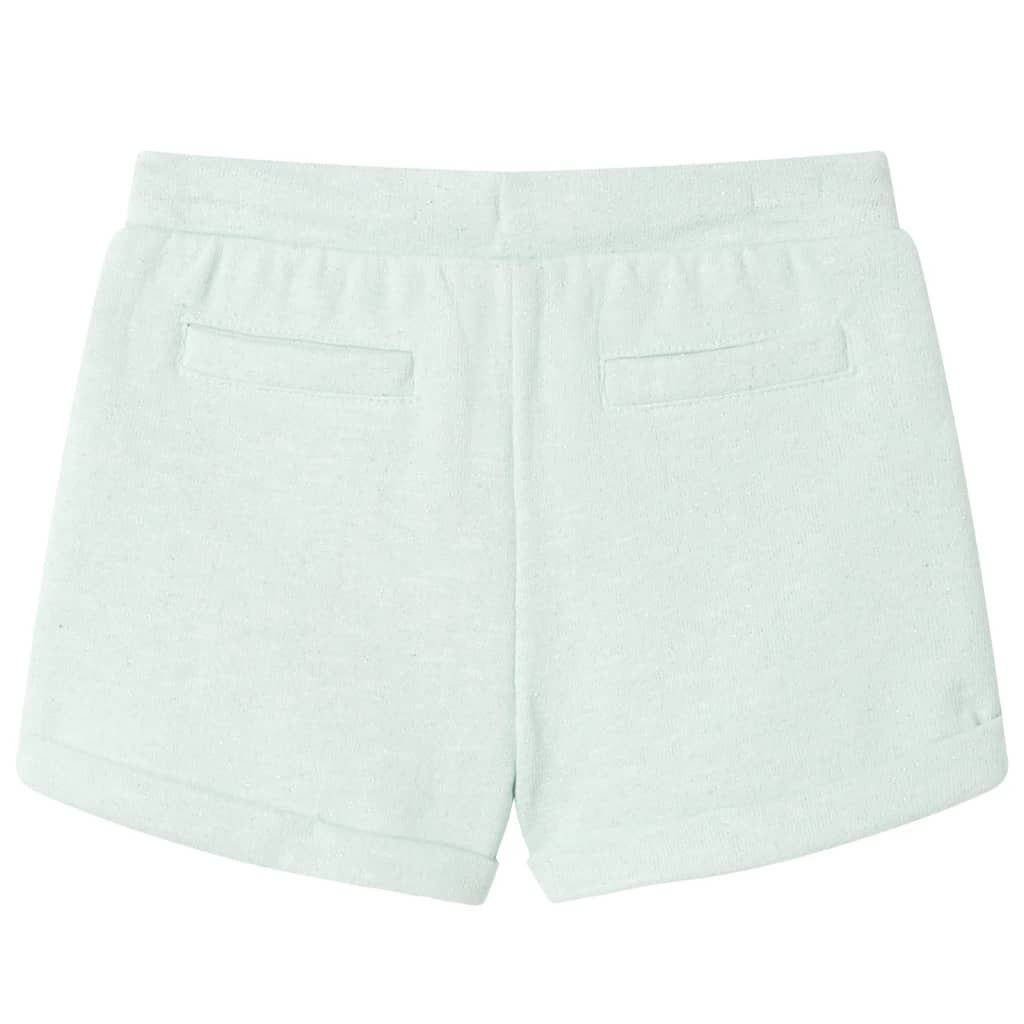 Children's shorts with drawstring, light mint green, 104